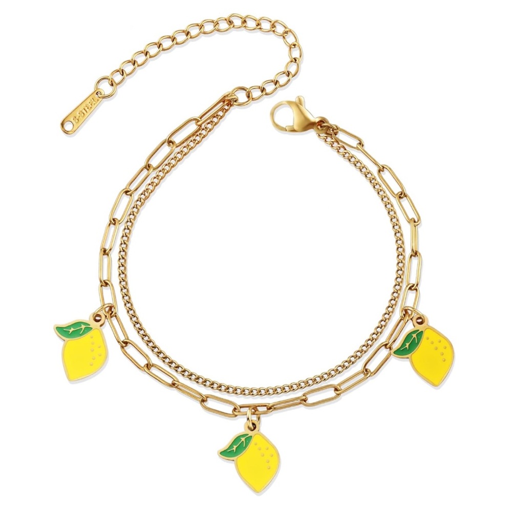 New! Lemon Fields Link Bracelet Waterproof